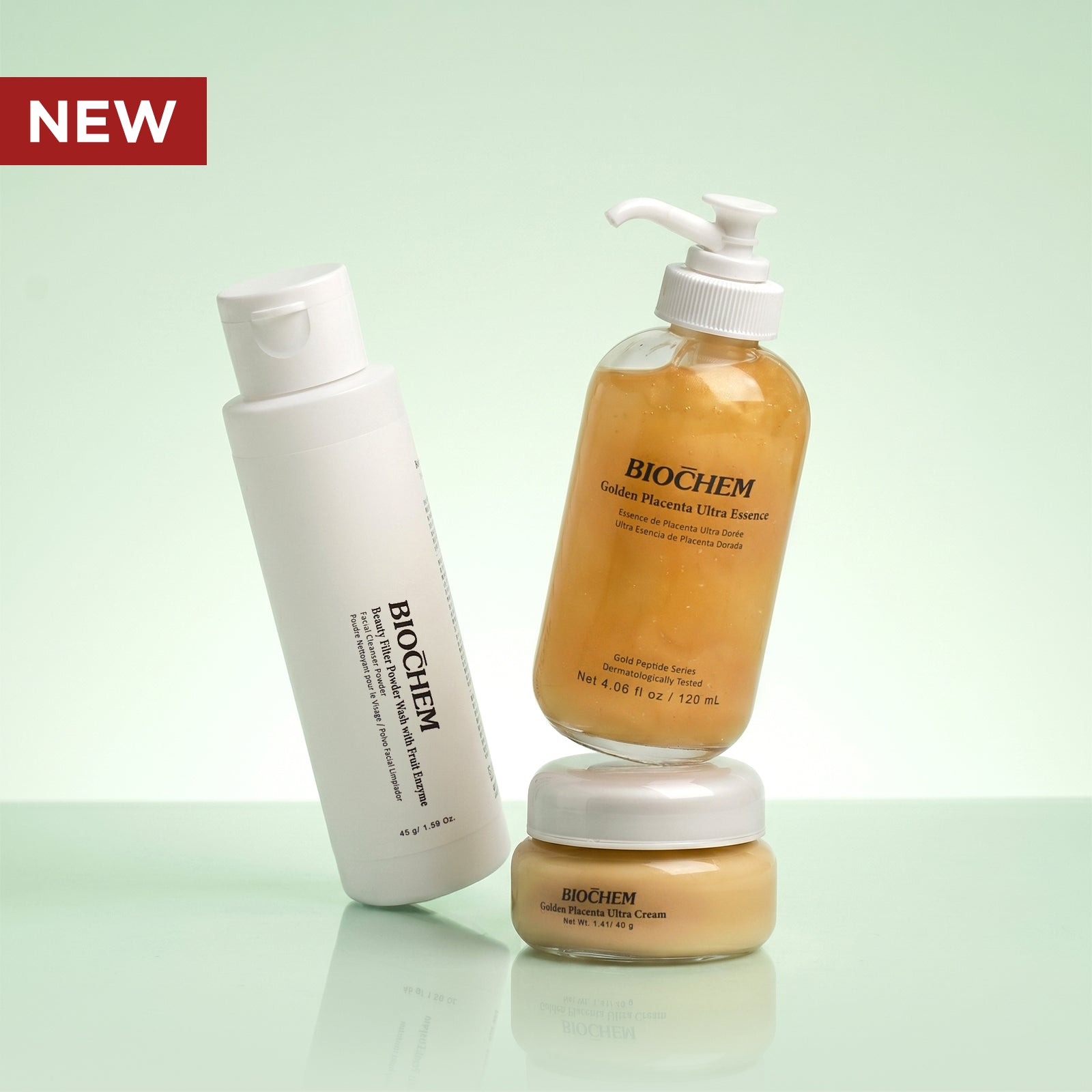 Anti-Aging Morning Routine (Golden Placenta Essence + Golden Placenta Cream + Powder Wash) ARWIN BIOCHEM