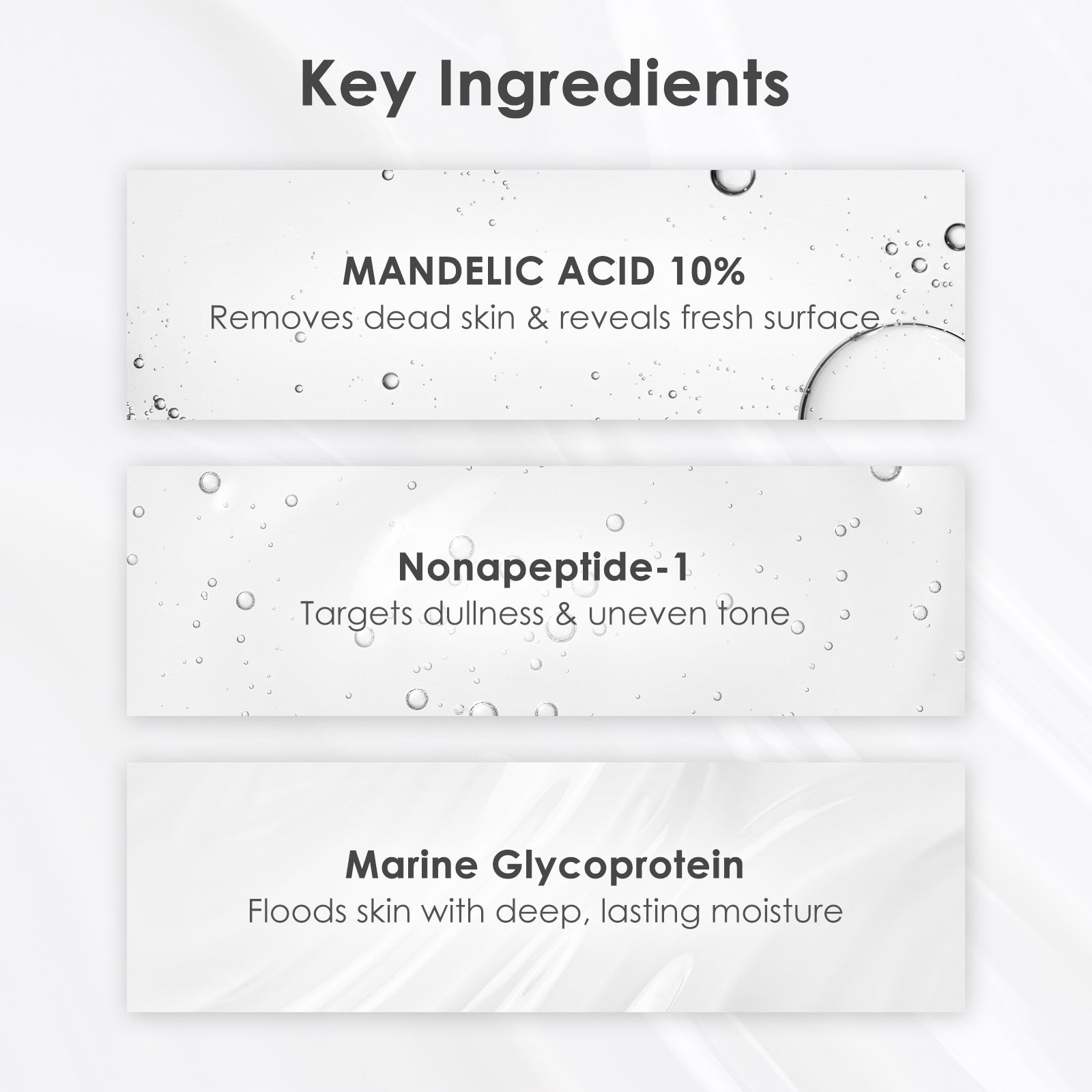 The Treatment Trio(Nonapeptide + Mandelic Acid + Glycoprotein) ARWIN BIOCHEM