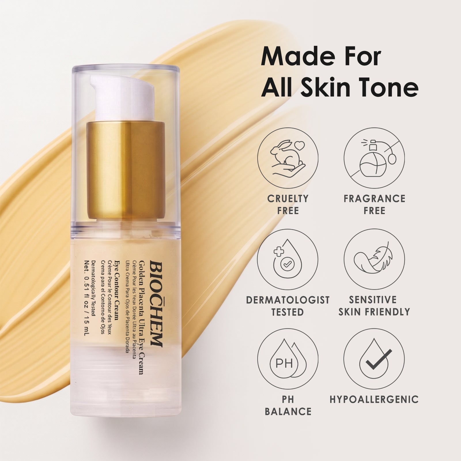 Golden Placenta Ultra Eye Cream - Anti-Aging for Dark Circles & Crow's Feet ARWIN BIOCHEM