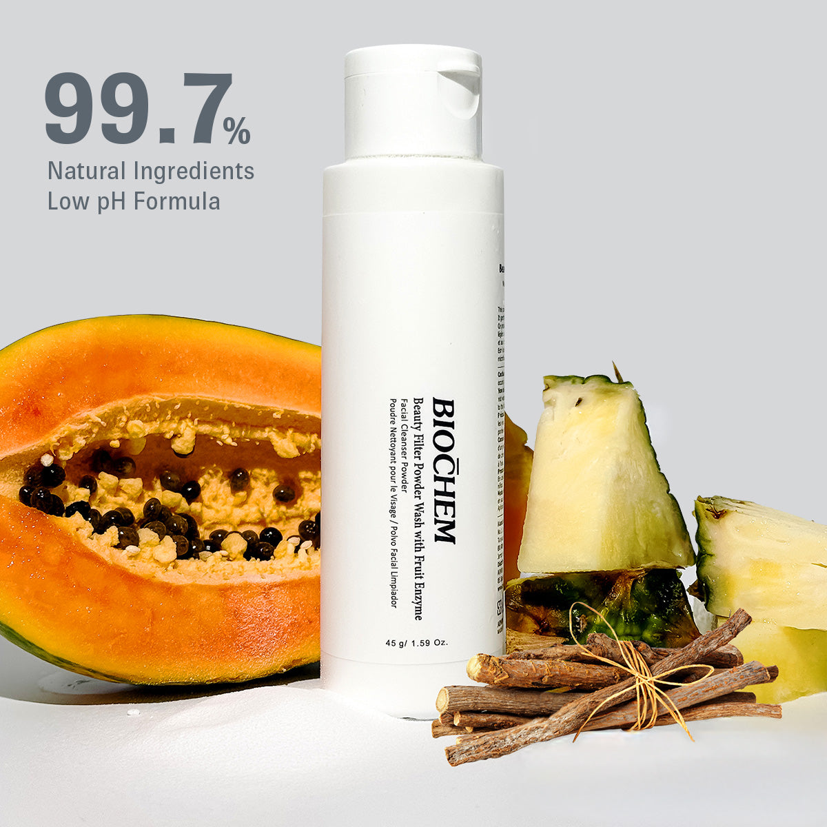 Beauty Filter Powder Wash - Low pH Exfoliator with Papaya & Pineapple