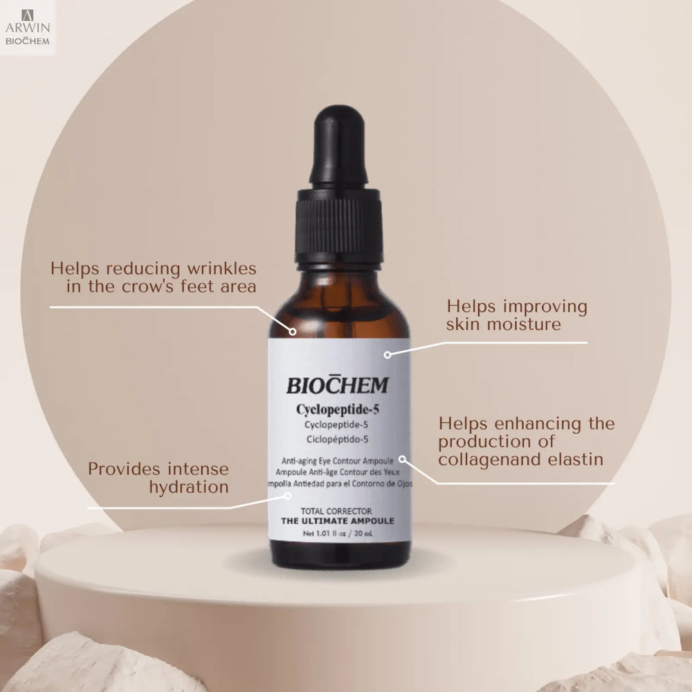 Anti-aging Power Ampoule Duo: Cyclopeptide-5 Anti-aging Eye Contour Ampoule & 8-Oligopeptide Facial Anti-aging Ampoule ARWIN BIOCHEM