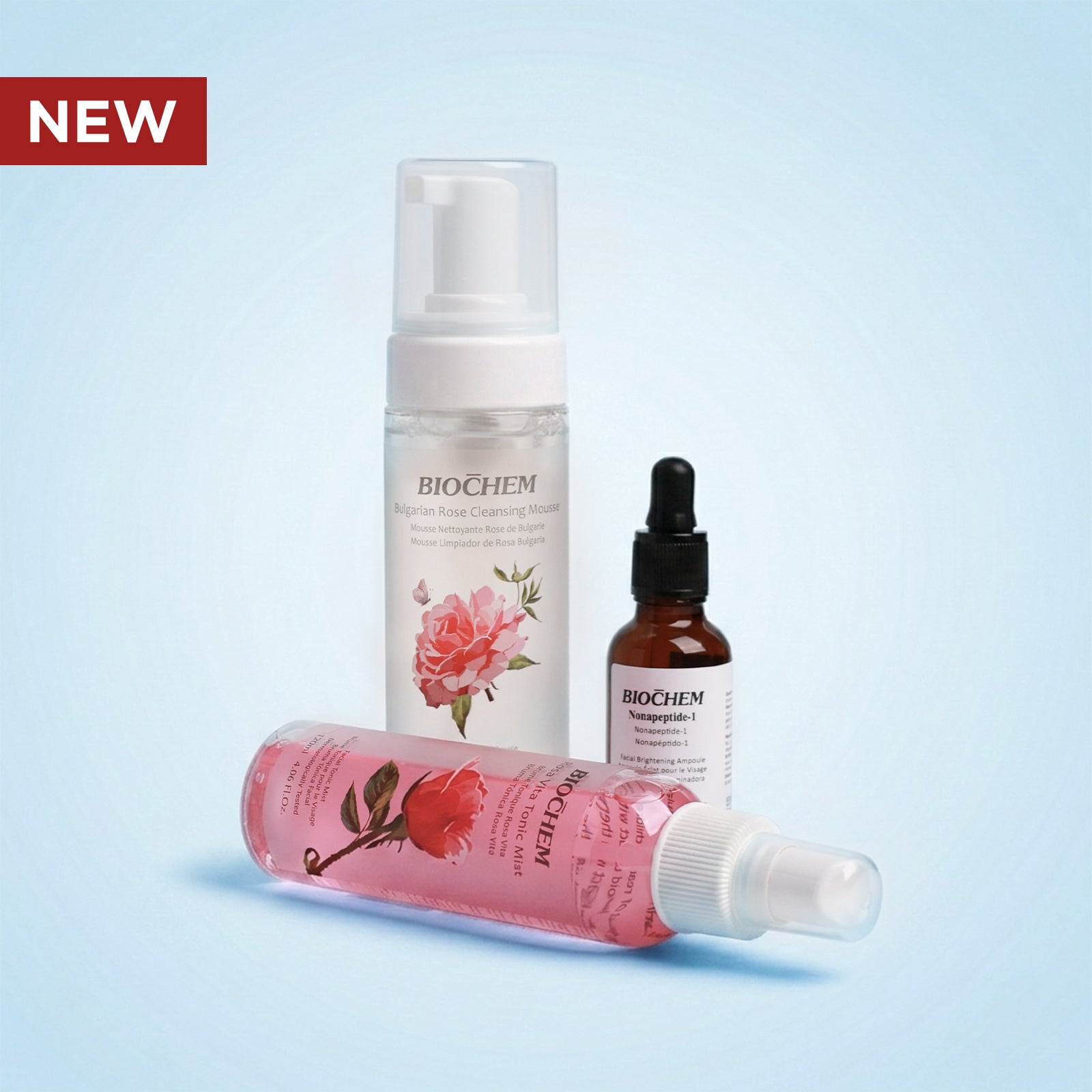 Morning Glow Routine (Rose Mousse + Tonic Mist + Nonapeptide) ARWIN BIOCHEM