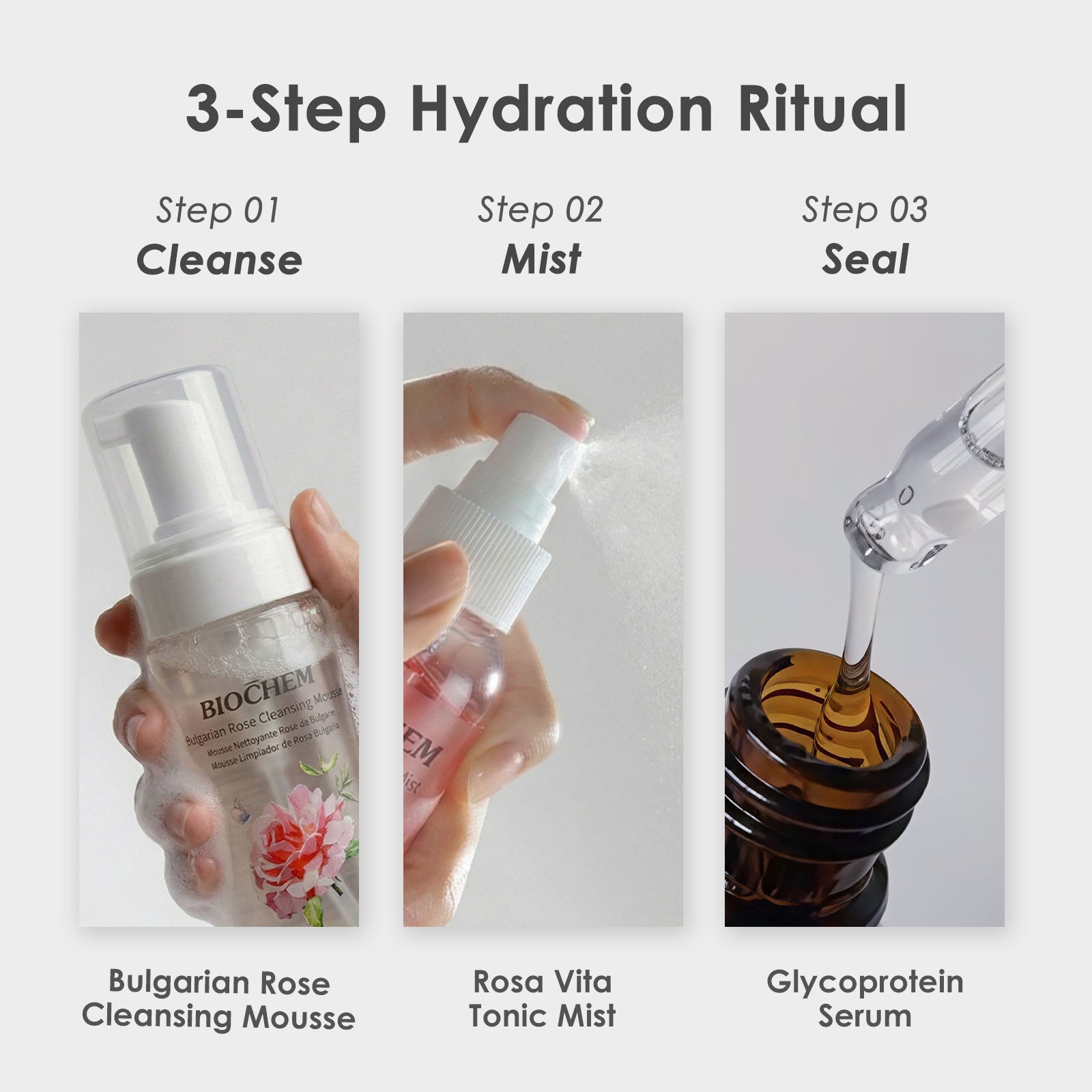 Rosa Vita Ritual Set (Rose Mousse + Rosa Vita Mist + Glycoprotein) ARWIN BIOCHEM