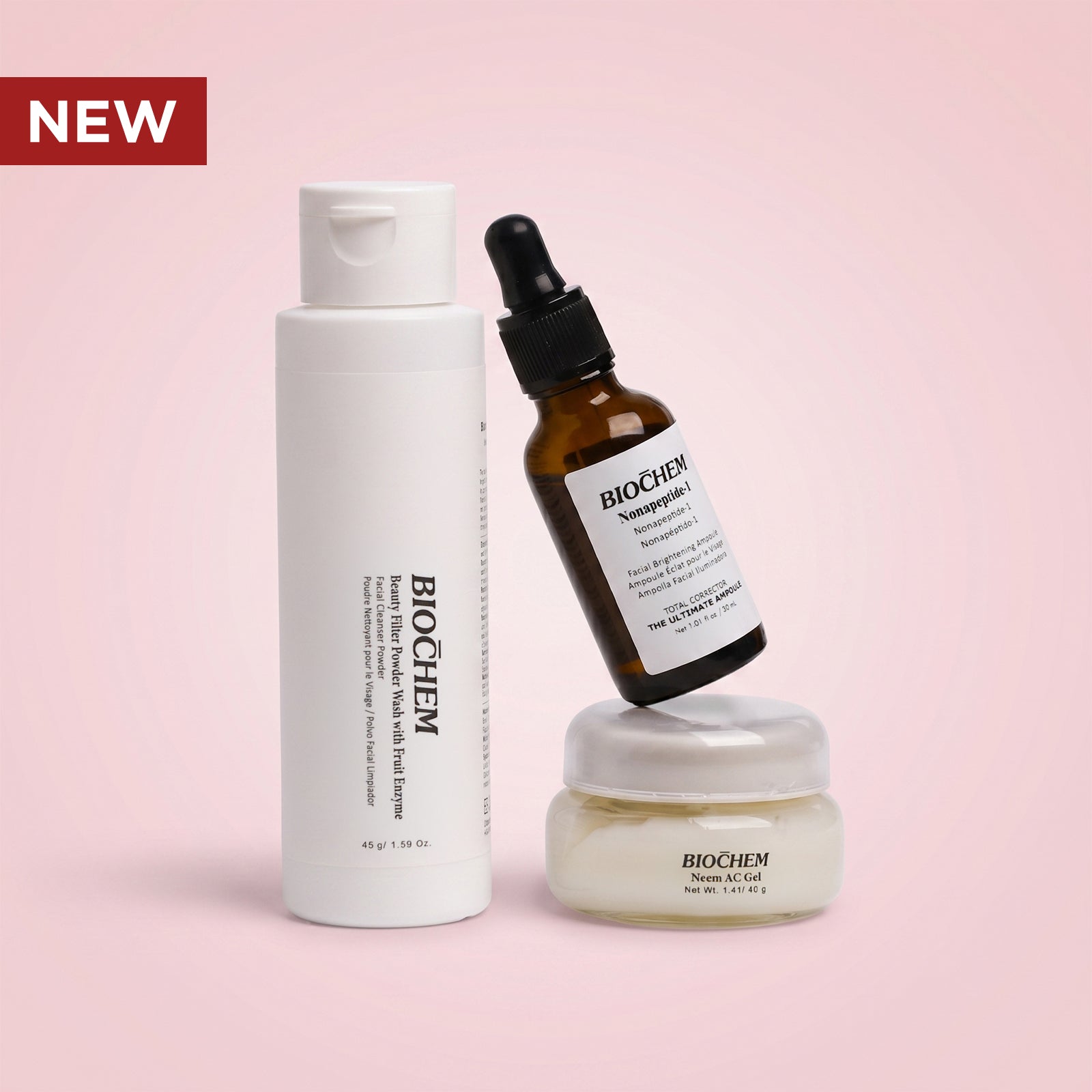 Clear Skin Control Set (Neem Gel + Powder Wash + Nonapeptide) ARWIN BIOCHEM