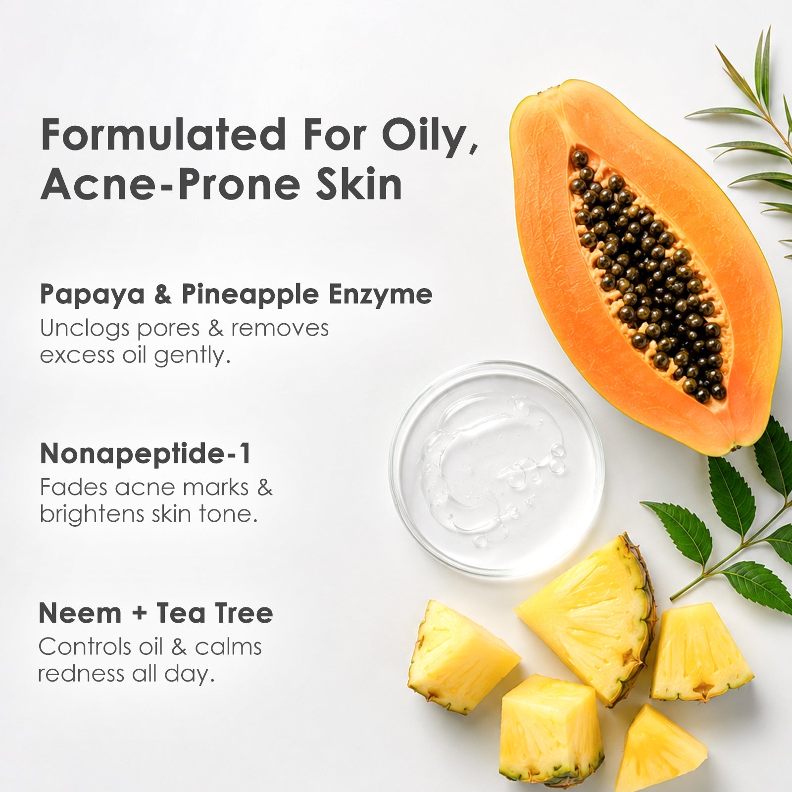 Clear Skin Control Set (Neem Gel + Powder Wash + Nonapeptide) ARWIN BIOCHEM