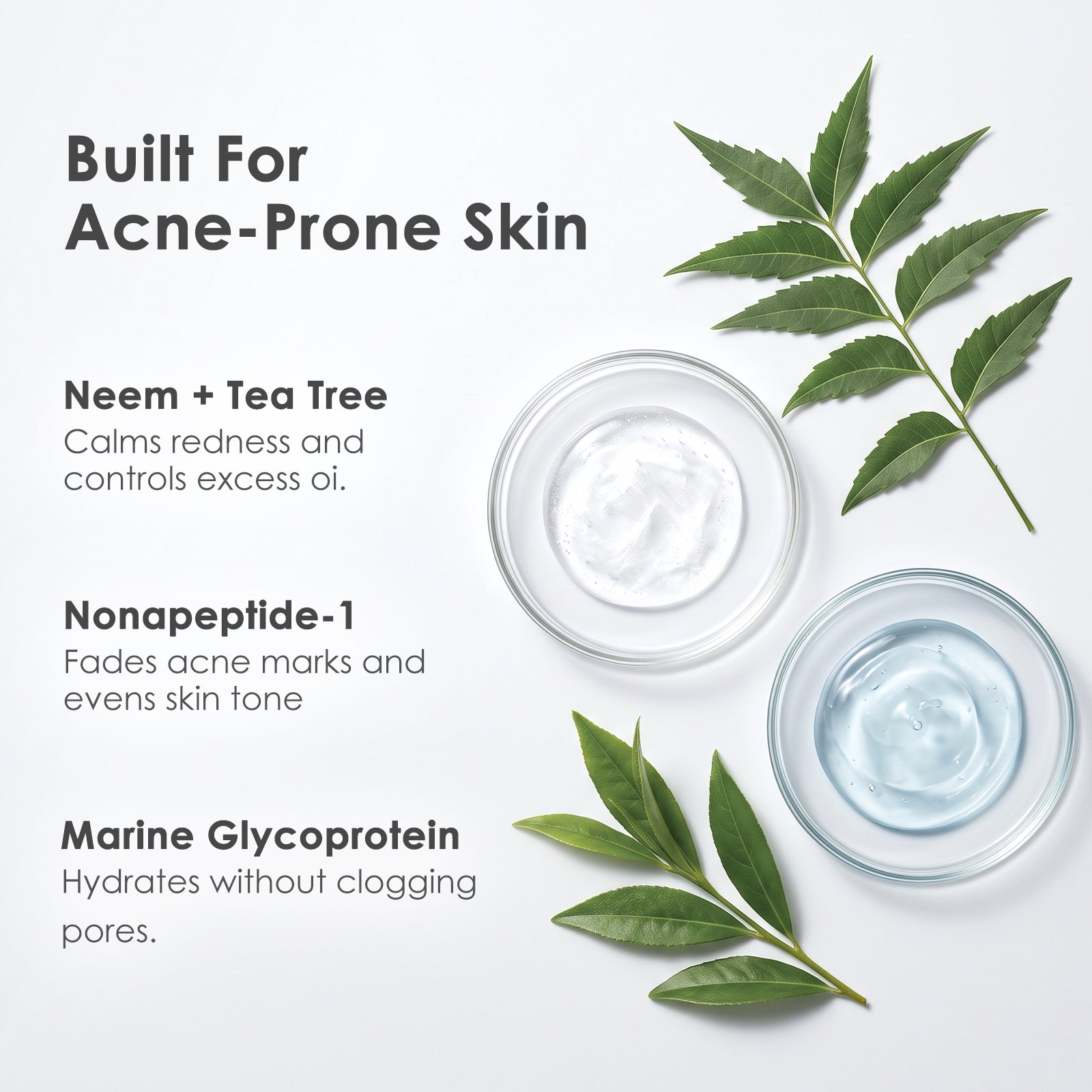 Acne-Control Evening Routine( Nonapeptide + Glycoprotein + Neem AC Gel ) ARWIN BIOCHEM
