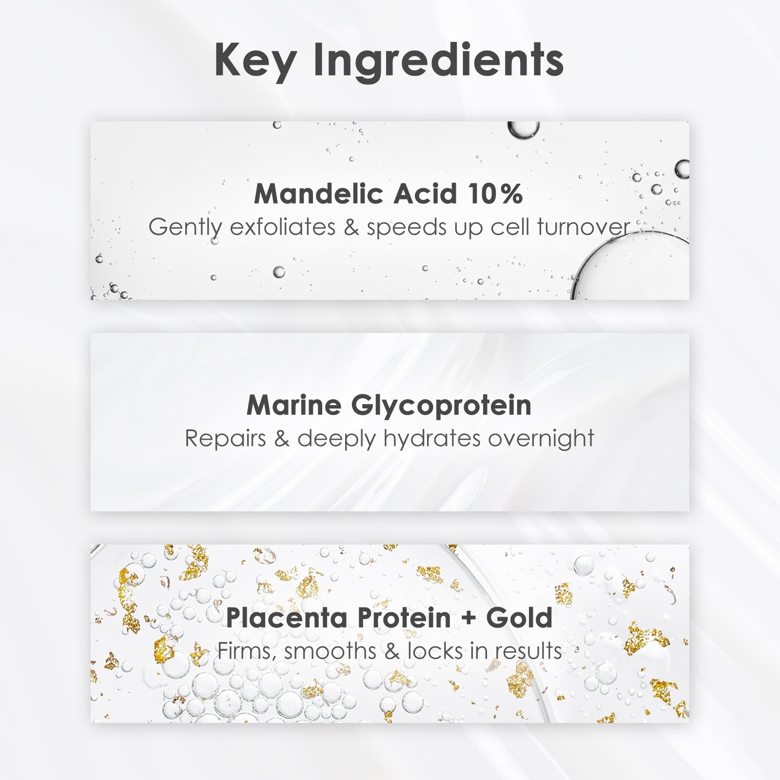 Evening Renewal Routine (Mandelic Acid + Glycoprotein + Golden Placenta Cream) ARWIN BIOCHEM