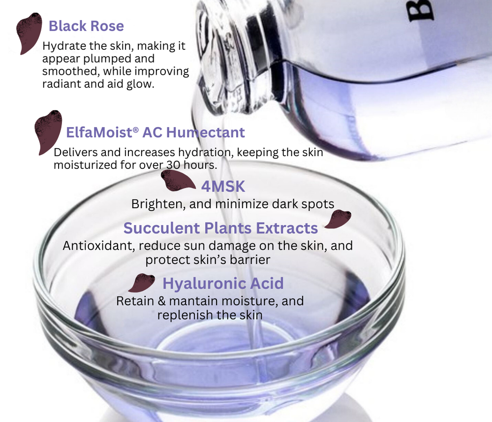 Black Rose Activating Essence Hydrating Facial Serum for Radiant Skin