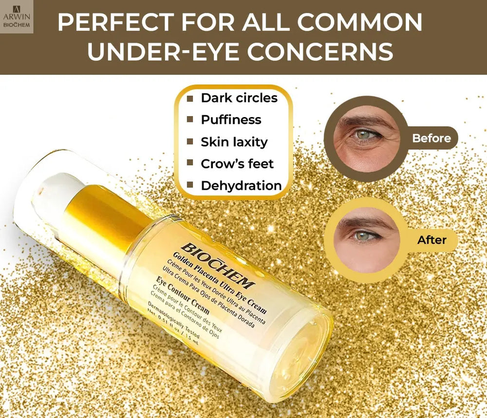 Golden Placenta Ultra Eye Cream For Dark Circles And Radiant Skin - ARWIN BIOCHEM