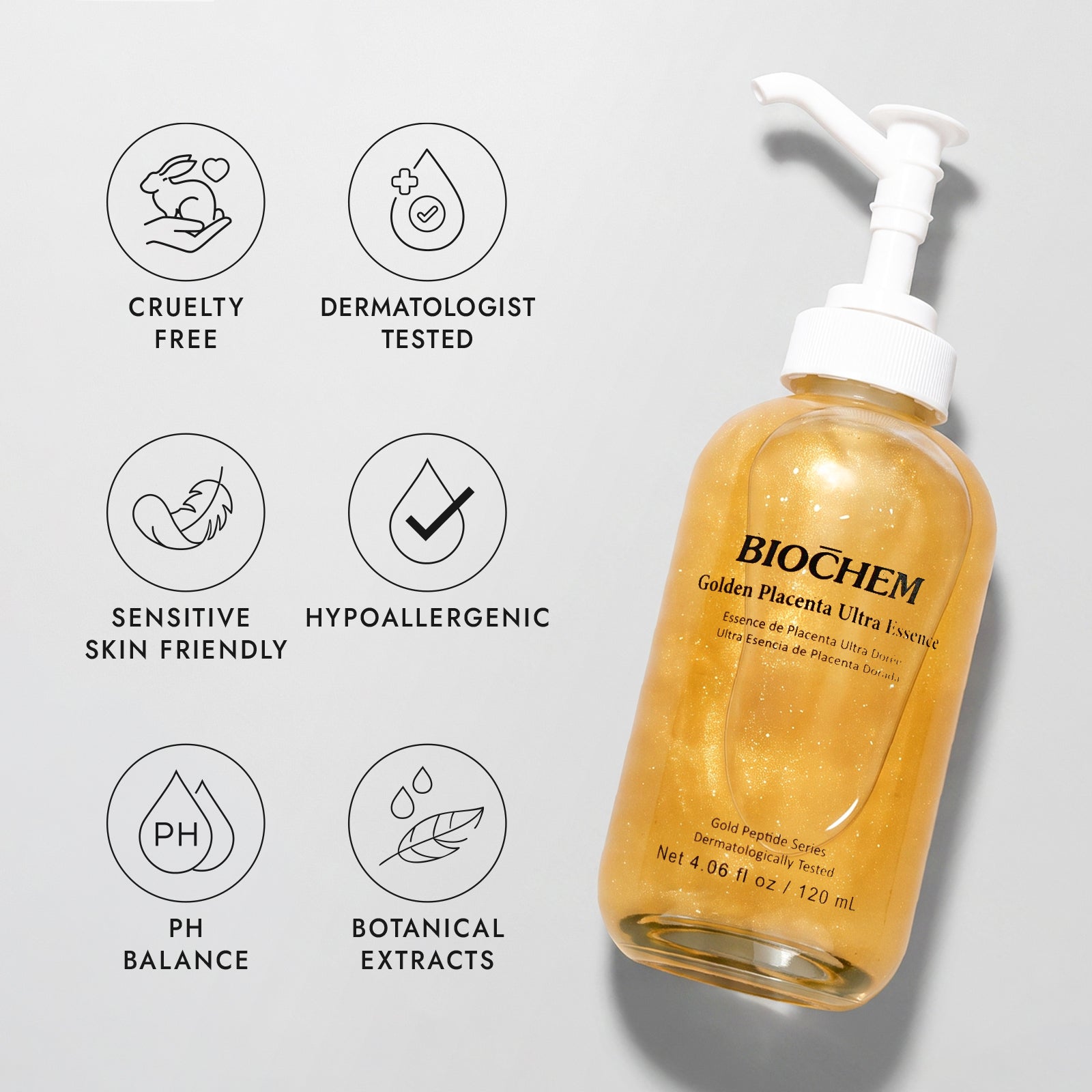 Golden Placenta Ultra Essence - Anti-Aging Serum with Gold Foil for Fi