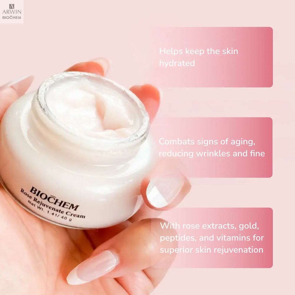 Hydrating & Anti-Aging Rose Facial Cream for Youthful Skin ARWIN BIOCHEM